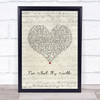 Liam Gallagher For What It's Worth Script Heart Song Lyric Print