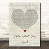 Post Malone Take What You Want Script Heart Song Lyric Print