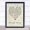 Cedarmont Baby All Night, All Day Script Heart Song Lyric Print