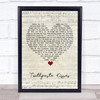 The Maccabees Toothpaste Kisses Script Heart Song Lyric Print