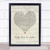 Trapt Only One In Color Script Heart Song Lyric Print