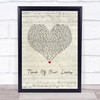 Tyrone Wells Time Of Our Lives Script Heart Song Lyric Print