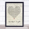 Westlife Beautiful Tonight Script Heart Song Lyric Print