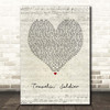 Dixie Chicks Travelin' Soldier Script Heart Song Lyric Print