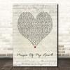 Gloria Estefan & 'N Sync Music Of My Heart Script Heart Song Lyric Print