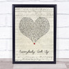 5ive Everybody Get Up Script Heart Song Lyric Print