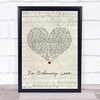 Sade No Ordinary Love Script Heart Song Lyric Print