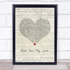Take That Give You My Love Script Heart Song Lyric Print