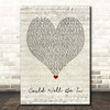 The Streets Could Well Be In Script Heart Song Lyric Print