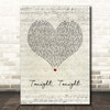 Hot Chelle Rae Tonight, Tonight Script Heart Song Lyric Print