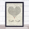 Hot Chelle Rae Tonight, Tonight Script Heart Song Lyric Print