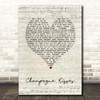 Jessie Ware Champagne Kisses Script Heart Song Lyric Print