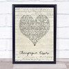 Jessie Ware Champagne Kisses Script Heart Song Lyric Print