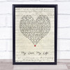 Mamma Mia! Here We Go Again My Love, My Life Script Heart Song Lyric Print