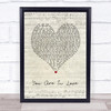 Taylor Swift You Are In Love Script Heart Song Lyric Print