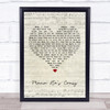 The Judds Mama He's Crazy Script Heart Song Lyric Print