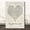Patrice Rushen Forget Me Nots Script Heart Song Lyric Print
