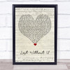 Robin Thicke Lost Without U Script Heart Song Lyric Print