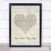 The Reindeer Section You Are My Joy Script Heart Song Lyric Print