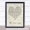 Tim McGraw & Faith Hill Its Your Love Script Heart Song Lyric Print