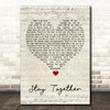 Suede Stay Together Script Heart Song Lyric Print