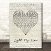 The Doors Light My Fire Script Heart Song Lyric Print