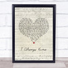 The Vaccines I Always Knew Script Heart Song Lyric Print
