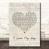 Cat Stevens I Love My Dog Script Heart Song Lyric Print