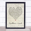 City And Colour Northern Wind Script Heart Song Lyric Print