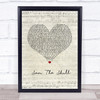 Alastair McDonald Sam The Skull Script Heart Song Lyric Print