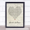 Goo Goo Dolls Black Balloon Script Heart Song Lyric Print