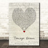 Katy Perry Teenage Dream Script Heart Song Lyric Print