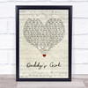 Peter Cetera Daddy's Girl Script Heart Song Lyric Print