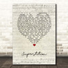 Stevie Wonder Superstition Script Heart Song Lyric Print