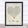 Bette Midler In This Life Script Heart Song Lyric Print