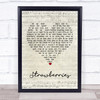 Caamp Strawberries Script Heart Song Lyric Print