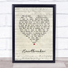 Free Heartbreaker Script Heart Song Lyric Print