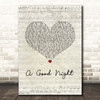 John Legend A Good Night Script Heart Song Lyric Print