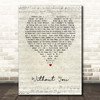 Ryan Upchurch Without You Script Heart Song Lyric Print
