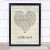 Sigma Glitterball Script Heart Song Lyric Print