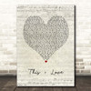 The Script This = Love Script Heart Song Lyric Print