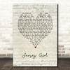 Tom Waitts Jersey Girl Script Heart Song Lyric Print