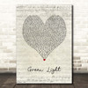 John Legend Green Light Script Heart Song Lyric Print