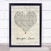 Kenny Loggins Danger Zone Script Heart Song Lyric Print