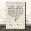 Luke Kelly Raglan Road Script Heart Song Lyric Print