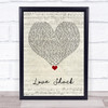 B-52s Love Shack Script Heart Song Lyric Print
