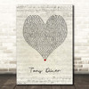 Suzanne Vega Toms Diner Script Heart Song Lyric Print