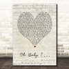 Eternal Oh Baby I Script Heart Song Lyric Print