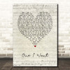 Flatland Calvalry One I Want Script Heart Song Lyric Print