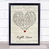 Kj Apa Right Here Script Heart Song Lyric Print